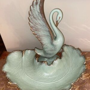 Elegant Swan Ceramic Dish